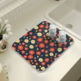 thumbnail image 4 of Yayeee Dish Drying Mat for Kitchen Counter 16" x 18" Microfiber Super Absorbent Coffee Decorative Pad, Red Floral, 4 of 9