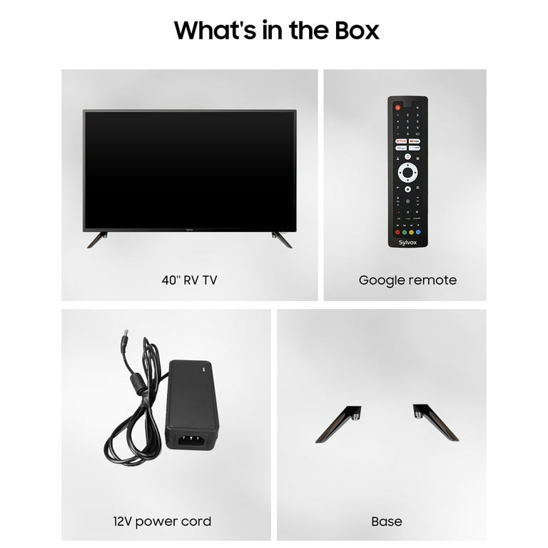 SYLVOX 40 inch RV TV, 1080P Google Smart TV with ATSC Tuner, Support Download APPs, Voice Remote, WiFi, Bluetooth, AC/DC Powered, 12 Volt TV for RV SYLVOX 40 inch RV TV, 1080P Google Smart TV with ATSC Tuner, Support Download APPs, Voice Remote, WiFi, Bluetooth, AC/DC Powered, 12 Volt TV for RV