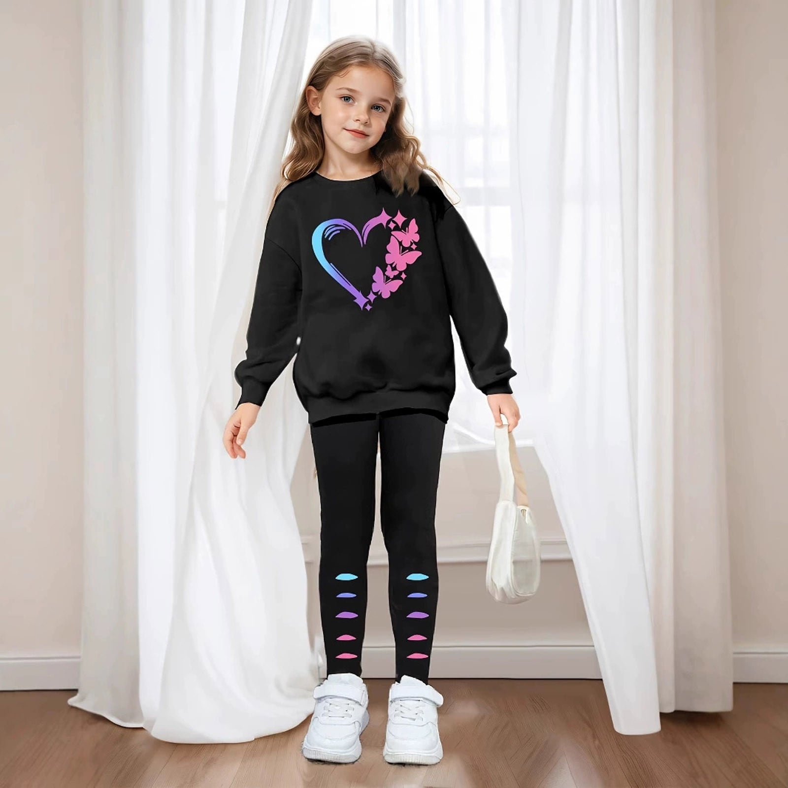 MuXiKeJi Clothes valentine outfit for girls size 8,Toddler Girl Sets Graphic Print Trendy Hoodies Hoody Sweatshirt Drawstring Pants Summer Outfits Set