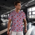 thumbnail image 3 of Wukai Strawberries Print Men's Short-Sleeved Mesh T-Shirt,Quick-Dry Short Sleeve Workout T-Shirt-, 3 of 8