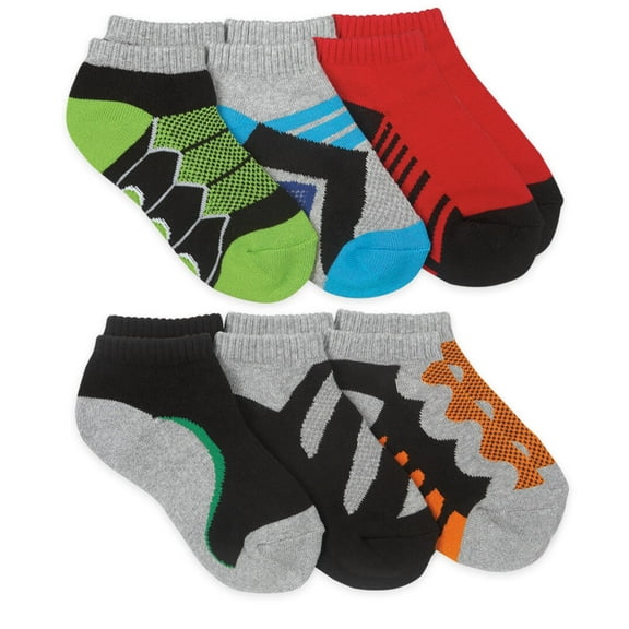 Jefferies Socks Boys Socks, 6 Pack Low Cut Ankle Athletic Performance Half Cushion Socks (Little Boys & Big Boys)