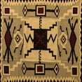thumbnail image 1 of Ahgly Company Indoor Square Abstract Brown Modern Area Rugs, 3' Square, 1 of 4