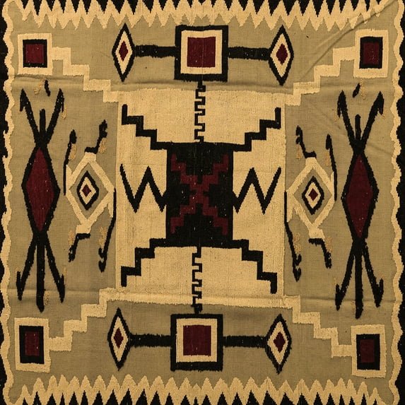 Ahgly Company Indoor Square Abstract Brown Modern Area Rugs, 3' Square