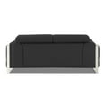 thumbnail image 3 of 75" Dark Gray Italian Leather and Chrome Love Seat, 3 of 5