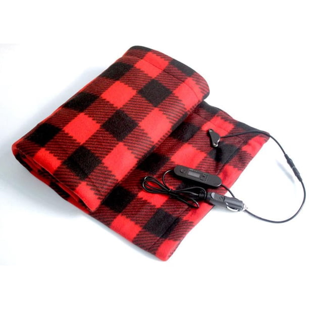 Manta de calefacción eléctrica para coche, interruptor LCD rápido, ajuste de control de temperatura, accesorios de Camping de invierno, 100x60cm, 12v