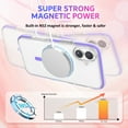 thumbnail image 4 of GALAPROX Clear Magnetic for iPhone 16 Plus Case 6.7'' 2024, Military Protective Never Yellowing Cover with Screen Protector-Purple, 4 of 8