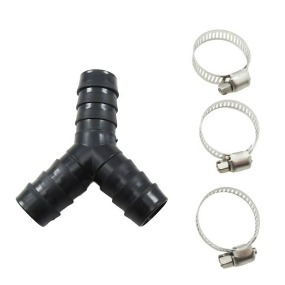 Y Shaped Drainage Connector Black Plastic Extension Tube For Washing Machine 20mm Diameter Leakproof Stable Pipe Fitting