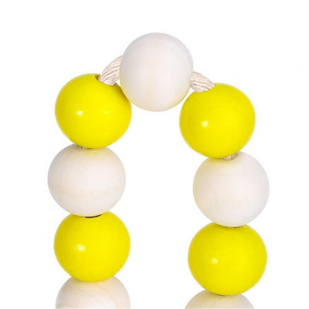 

Prettyui Ins Decorated Lemon Wood Bead String Twine Tassel Pendant Two Tassels