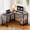 Grey, variant on Kelno 50 Inch L Shaped Computer Desk Corner Desk with CPU Stand Side Storge Bag Study Writing Table, White