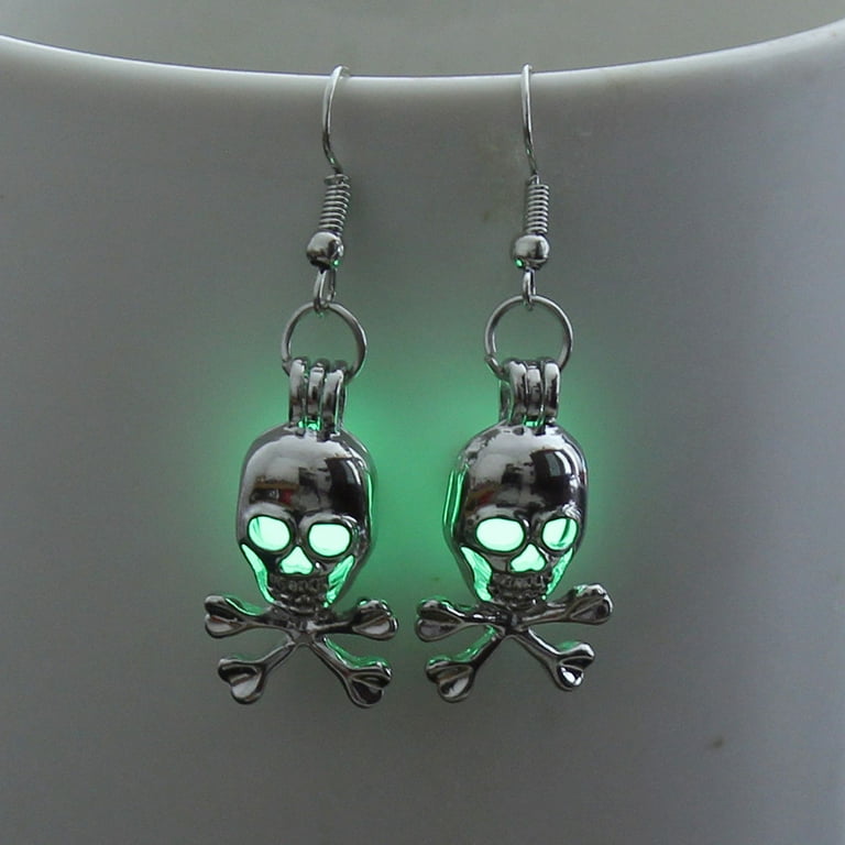 Glow in the dark skeleton best sale earrings