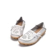 thumbnail image 1 of UKAP Mocassins Décontractés en Cuir pour Femmes, Bout Rond, Chaussures Bateau, à Enfiler, Blanc 5, 1 of 7