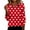 Red, variant on HomeDM 3/4 Sleeve Shirts for Women, Collared V Neck Dressy Pullover Tops Causal Loose Fit Work Blouses, Star Print - Gray/L