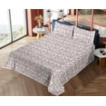 thumbnail image 4 of Alphabet Sheet Set, Weathered Letters Words on the Plain Background Repetitive Pattern, Fitted & Flat Sheet with Pillowcase Bedding Accent 4 Pcs Set, Calking, Dark Maroon and White, by Ambesonne, 4 of 5