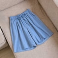 thumbnail image 5 of QSXADF Women Pajama Shorts Sleep Bottoms Solid Shorts Color Elastic Waist with Pockets Breathable For Women Home Sleepwear Ladies Loungewear, 5 of 6
