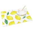 thumbnail image 4 of SUNOLIFE Yellow Lemon Placemats Set of 4,Summer Fruit Linen Fabric Table Mats for Dining Table Decorations 12x18 inch, 4 of 5
