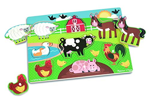 Melissa and Doug 13285 NEW!! Shapes Wooden Peg Puzzle 