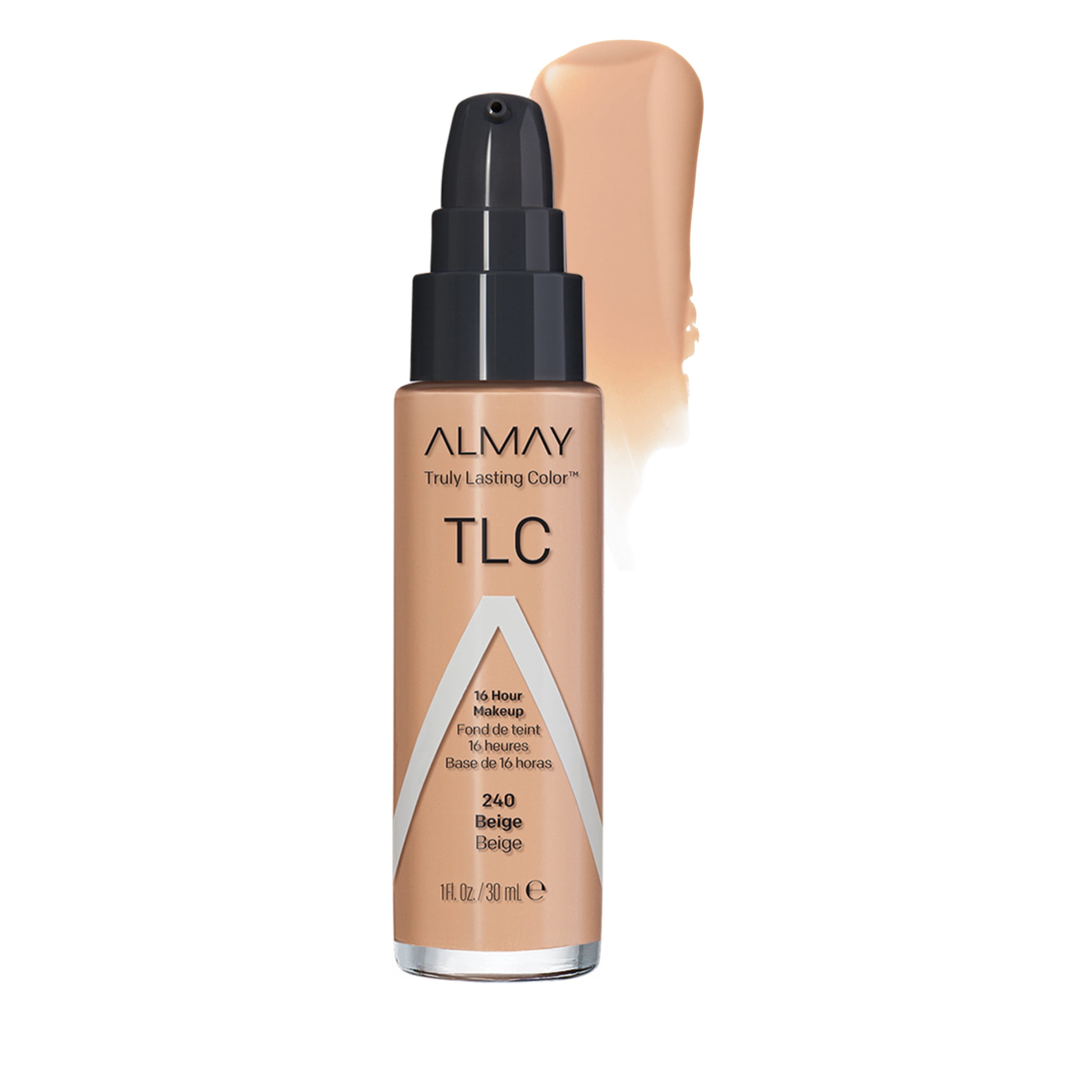 (2 pack) Almay Truly Lasting Color Liquid Foundation Makeup, Longwear Coverage, 240 Beige, 1 fl oz