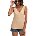 thumbnail image 3 of SWSMCLT Women's V Neck Sleeveless Fashion Vest Soft Top Fall Loose Spring Cozy Elegant Summer Tank Top Apricot X-Large, 3 of 4