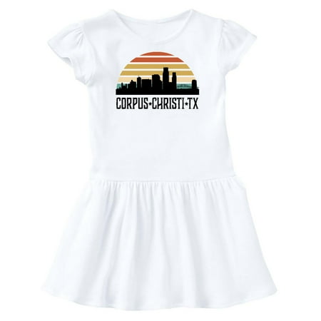 

Inktastic Corpus Christi Texas Skyline Retro Gift Toddler Girl Dress