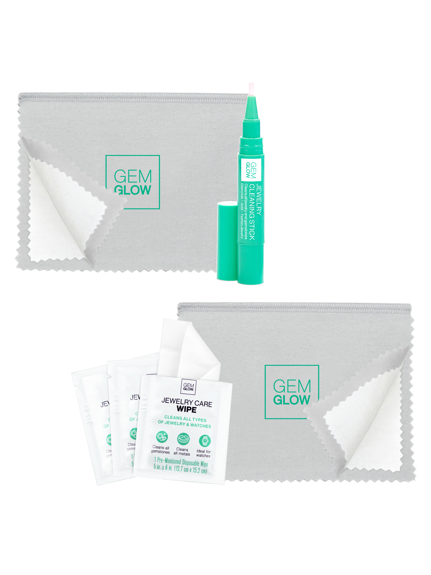 Gem Glow Gem Glow His & Hers Watch & Ring Cleaning Kit, Cleans All Jewelry, Rings & Watches