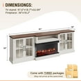 thumbnail image 7 of Sunmthink Farmhouse TV Stand with 36" Fireplace for TVs up to 100", Media Entertainment Center with Adjustable Shelves and Large Storage Cabinets, for Living Room, White, 7 of 7