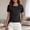 Black, variant on Women Puff Short Sleeve Tops Solid Loose Crew Neck T Shirts Lightweight Soft Basic Blouses Vacation Clothes Black XL
