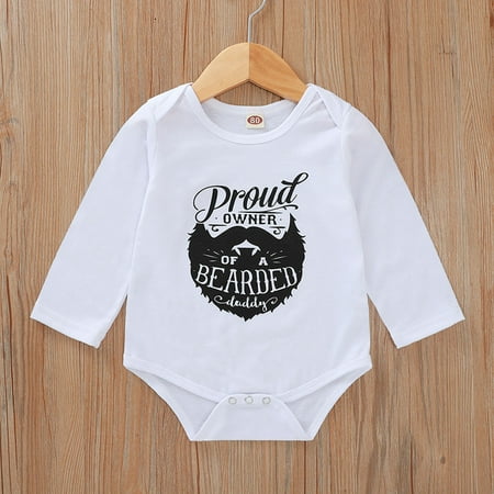 

Yubatuo Infant Baby Boys Girls Long Sleeve Letter Print Romper Bodysuit Clothes Product White 68
