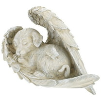 Raindrops Angel Dog Statue for Decoration Resin Indoor Outdoor Realistic Display Lightweight 1Pc