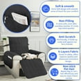 thumbnail image 2 of Hemvt 100% Waterproof Recliner Covers for Large Recliner Chair, Non-Slip Lift Recliner Chair Covers with Storage Pockets, Anti-Skid Backing and Elastic Straps, Black, 28'', 2 of 11