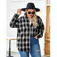 thumbnail image 4 of Zeagoo Womens Plus Size Flannel Plaid Shirts Long Sleeve Casual Collared Button Down Shirt Loose Blouse Top, 4 of 7