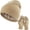 Khaki, variant on Beanie and Touchscreen Gloves Set for Women Men Unisex Winter Knitted Hat Skull Cap Warm Gloves with Knit Fleece Lined