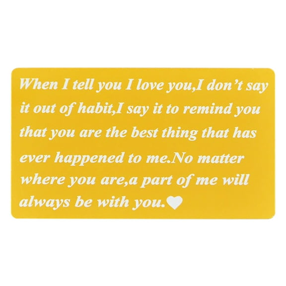 Engraved Wallet Insert Card, I Love You Engraved Metal Wallet Card Valentine's Day Gifts,Husband/Boyfriend Birthday Gifts,Anniversary Greeting Cards Gift for Him Her,Christmas Gifts for Men