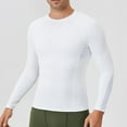 thumbnail image 2 of GuangCheng George Men Quick Dry Shirts Compression Base Layer Long Sleeve Moisture Wicking Stretch Fit Athletic Sports Top,White,2XL, 2 of 6