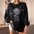 thumbnail image 2 of Sudadera extragrande de lana de manga larga con cuello redondo y estampado de calavera para mujer Pompotops  gfhjh16703, 2 of 5