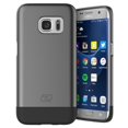 thumbnail image 2 of Galaxy S7 Edge Belt Clip Case, Encased (SlimShield Series) Hybrid Cover w/ Secure-fit Holster (Metallic Gray)(2pc set), 2 of 5