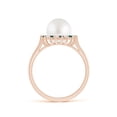 thumbnail image 2 of Angara South Sea Cultured Pearl and Blue Diamond Ring in 14K Rose Gold for Women | June Birthstone Jewelry for Her, 2 of 8