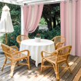 thumbnail image 4 of Outdoor Curtains for Patio Waterproof, Pink Beige Striped Windproof Pravicy Outside Porch Blackout Curtain, Modern Farmhouse Retro Lines Sun Blocking Grommets Curtains for Cabana Gazebo 54"x84", 4 of 9
