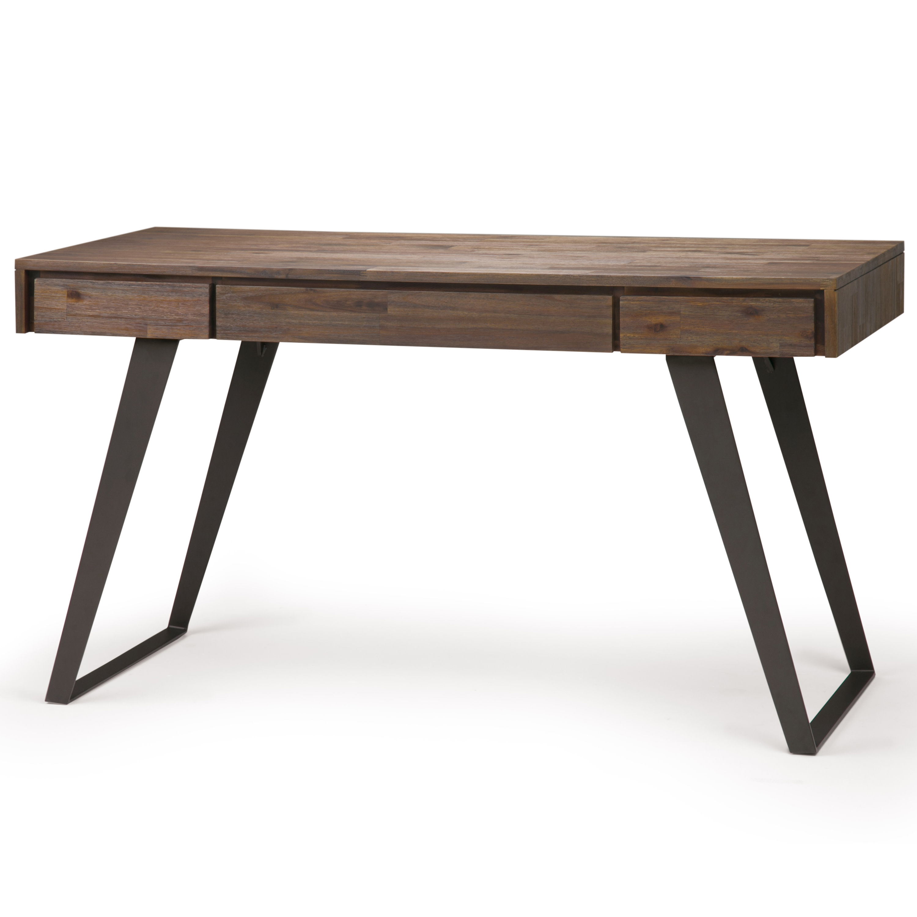 Brooklyn + Max Fulton Solid Acacia Wood Modern Industrial 54 inch Wide Desk in Rustic Natural