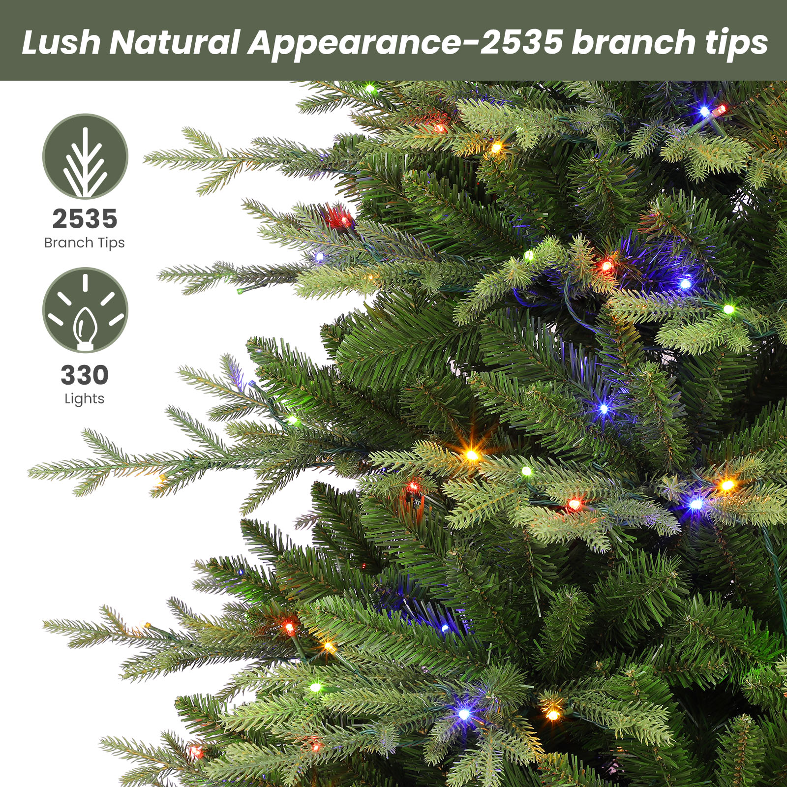 Lolsea 7 Ft Prelit Aspen Noble Fir Artificial Christmas Tree photo 3