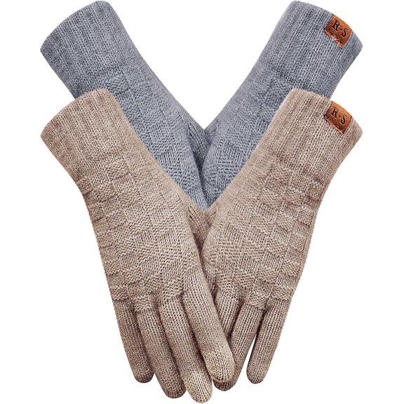 Winter Gloves for Women-Upgraded Screen Elastic Thermal Knit Lining Warm Gloves for Cold Weather