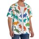 thumbnail image 2 of Balery Colorful Dinosaur Camisa Casual de Manga Corta con Botones para Hombre, Texturizada, Estilo Cubano, para Playa, Verano-4X-Large, 2 of 5