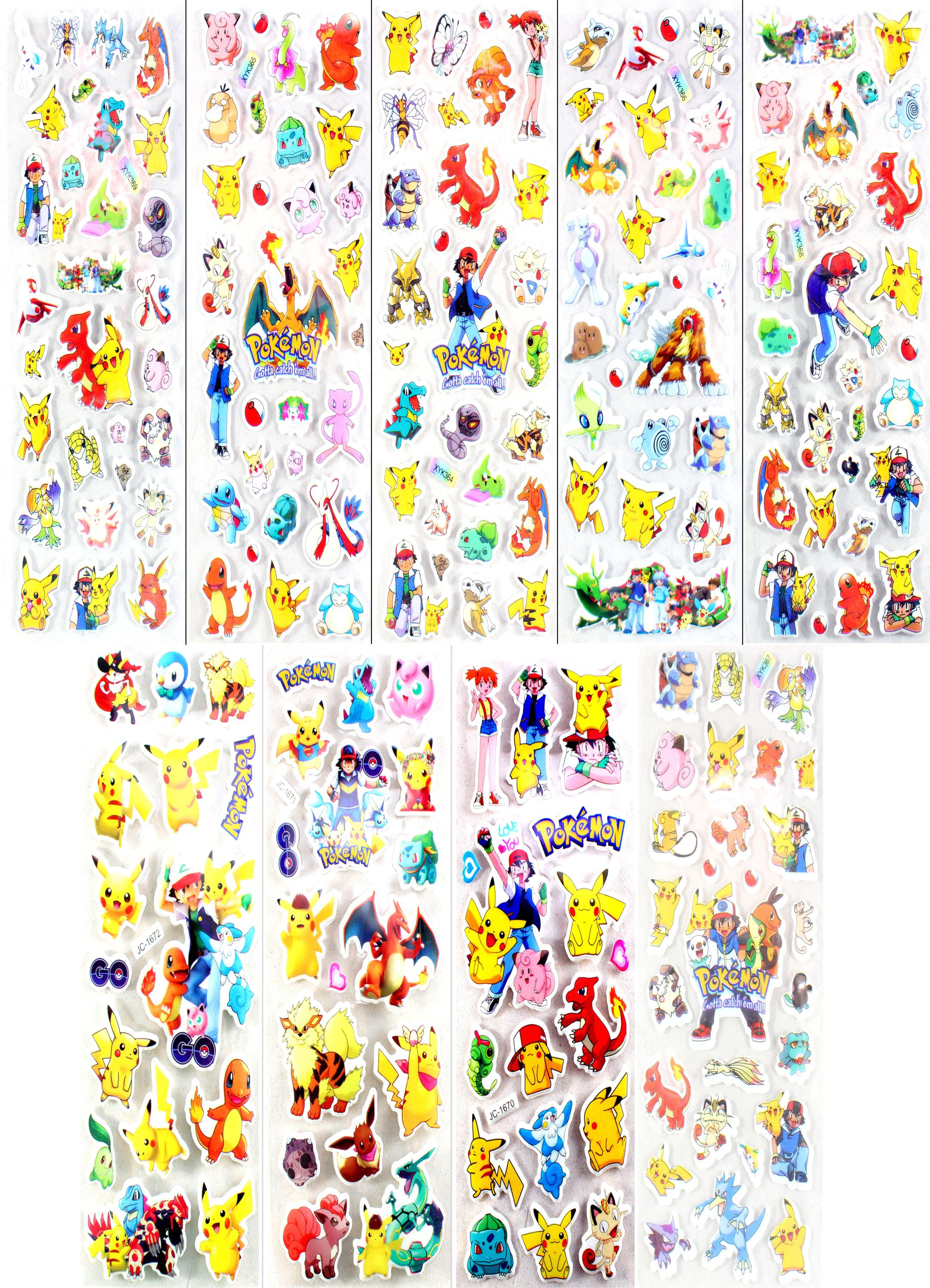 4 sheets New Pokemon puffy stickers.