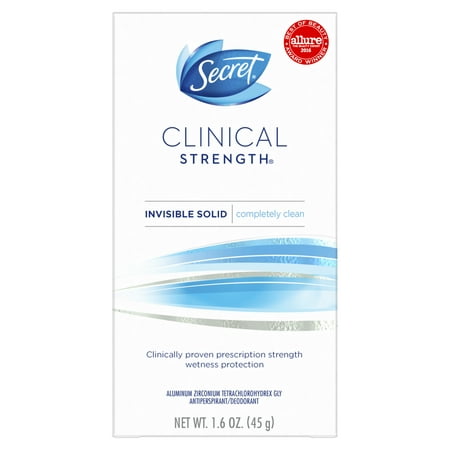 Secret Clinical Strength Antiperspirant and Deodorant for Women Invisible Solid, Completely Clean, 1.6
