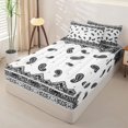 thumbnail image 2 of Homewish Bohemian Paisley Zipper Twin Comforter Sets with Fitted Sheet and 2 Pillowcases,White Black Damask Zipper Bedding Set,Reversible,4pcs, 2 of 8