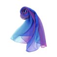 thumbnail image 2 of Unique Bargains Long Chiffon Lightweight Scarf Gradient Color Scarves Spring Summer for Women Royal Blue / Red Orange 63"x19.6", 2 of 8