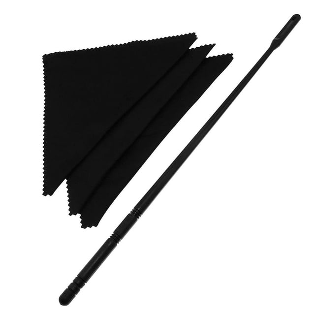 Varilla de Limpieza de Flauta con 3 Hisopos de Limpieza, Kit de Limpieza de Flauta, Limpiador de Flauta, PañO para Pulir Flauta, Negro