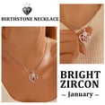 thumbnail image 4 of Beautlace Forever Love Butterfly Heart Necklace,925 Sterling Silver Rose Flower Pendant Necklace Jewelry Birthday Christmas Valentines Mother's Day Gifts for Women Mom -January, 4 of 9