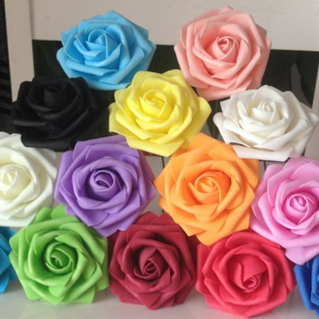 UBesGoo Artificial Flowers 50pcs Real Looking Fake Roses w/Stem for DIY Wedding Bouquets Centerpieces Arrangements Party Baby Shower Party Home