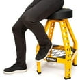 thumbnail image 3 of Dewalt Shop Stool 360 Degree Swivel Seat, Tool Shelf, 17.25" x 30", Black, 3 of 6