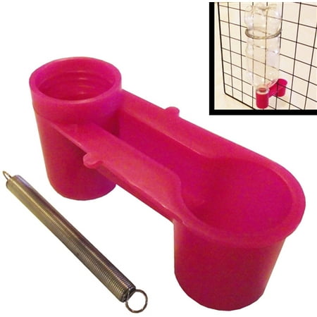 12 Pack Spring - 12 Pack Of Pink Soda Pop Water Bottle Bird Drinker Cups & Mounting Springs